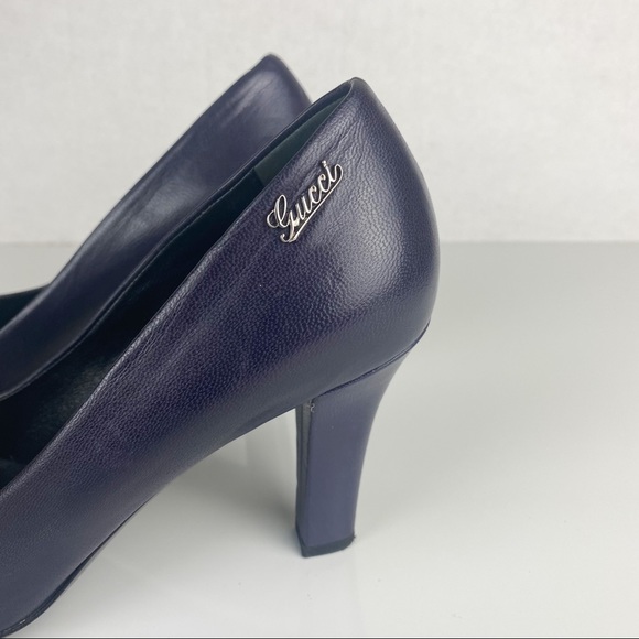 Gucci Classic Leather Round Toe Pumps Heels - Picture 6 of 14